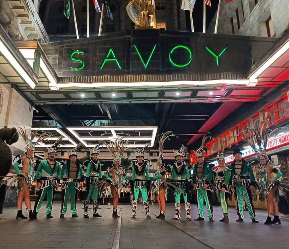 CJoroperos's tweet photo. Nuestra comparsa Los Joroperos ha actuado el pasado domingo en la World Travel Market celebrado en el mítico e histórico hotel Savoy, representando al carnaval de Tenerife como una de las características más internacionales de nuestra isla. https://t.co/G2TNXNSBPm