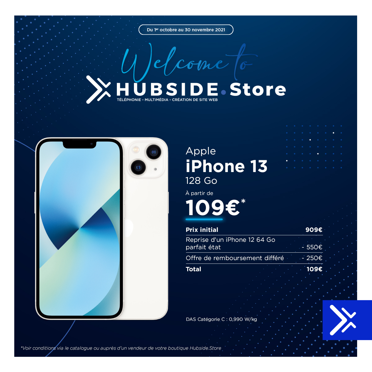 Hubside_BE's tweet photo. [WELCOME TO https://t.co/WEG7KeZ5Jt] 🇧🇪 

Le nouvel iPhone à petit prix ? 😍

L'iPhone 13 128 Go est à partir de 109€* chez https://t.co/khhk8brYUf 💥
*Découvrez les conditions de l’offre dans notre catalogue 👉https://t.co/O7c5JHicOJ

#multimedia #WelcomeToHubsideStore https://t.co/JakX4tiL7R