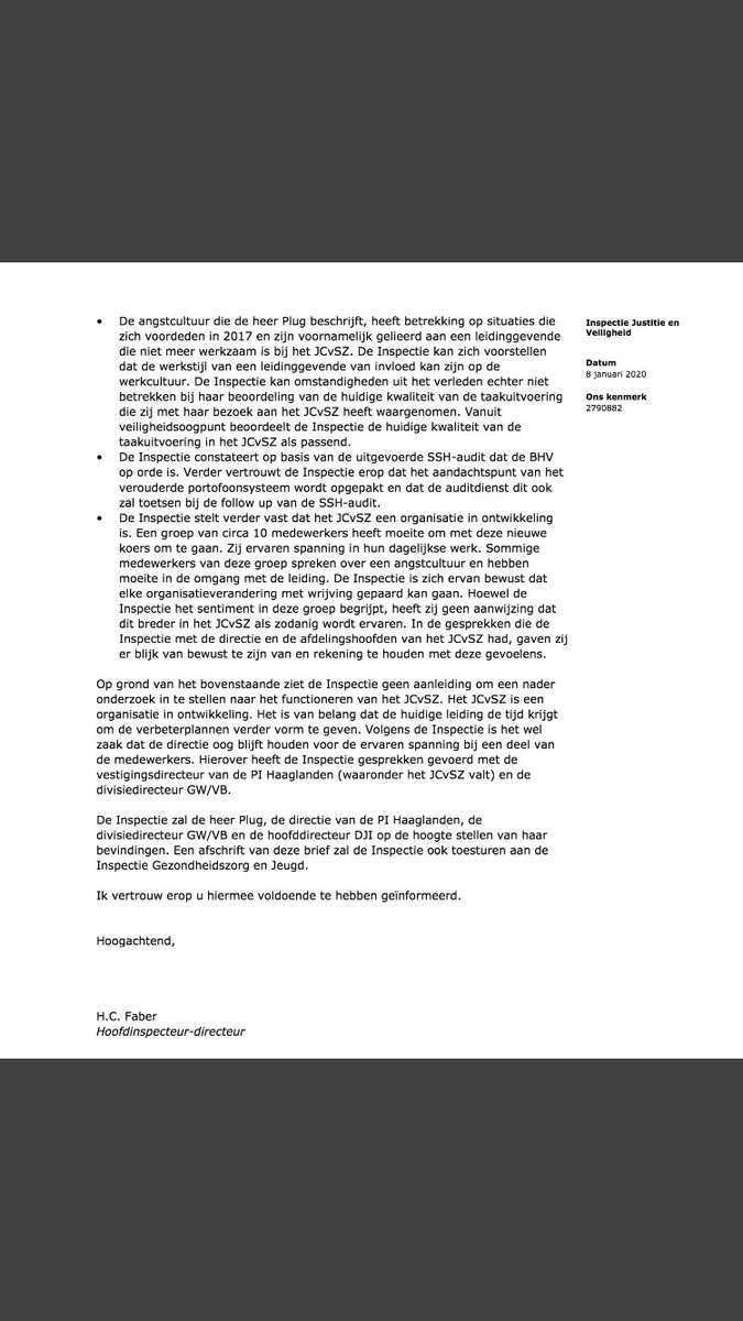 PlugHuig's tweet photo. Hoofdinspecteur-directeur Faber is betrokken bij mijn doofpot-dossier… #NietInteger #fraude #IJenV https://t.co/xJr1cPYk6C