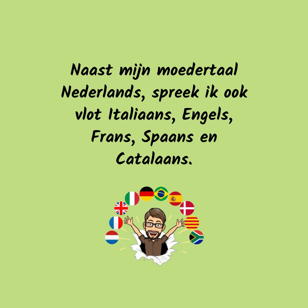vlaamsonderons's tweet photo. Wie ben ik?
Talen zijn eigenlijk mijn grote passie en ik gebruik het platform waarop ik lesgeef, @Italki, ook zelf om #Catalaans, #Deens en #Afrikaans te studeren.
#vlaamsonderonsje https://t.co/9hVtj0zNKd