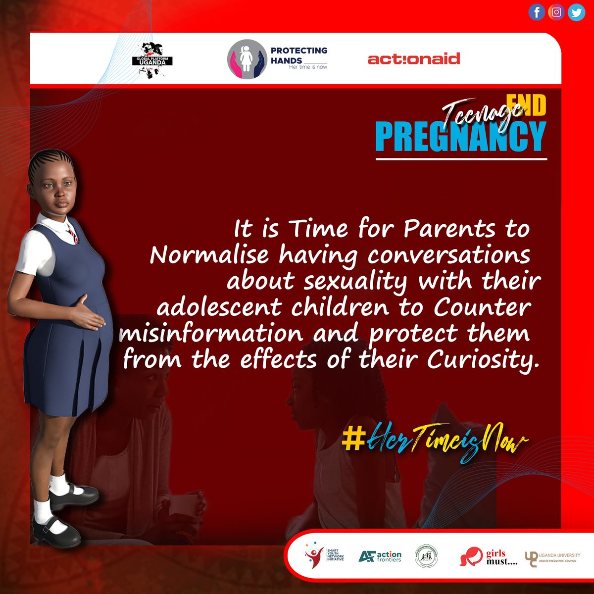 Hertimeisnoww's tweet photo. It is time for parents to Normalize having conversations about sexuality with their adolescent children to counter misinformation and protect them from the effects of their curiosity
#Hertimeisnow
@PNyamutoro @FarajaAfricaFdn @Educ_SportsUg @Mglsd_UG @NYCofUganda https://t.co/0mqemkHHfZ