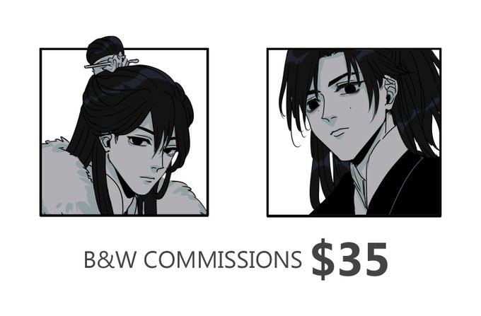 hihi opening some rush b&amp;w comms since I kind of really need some funds to cover house expenses 🥲

just dm me if you want a slot! 
you may pay via ko-fi (12 kofis) as well and just note your handle! 