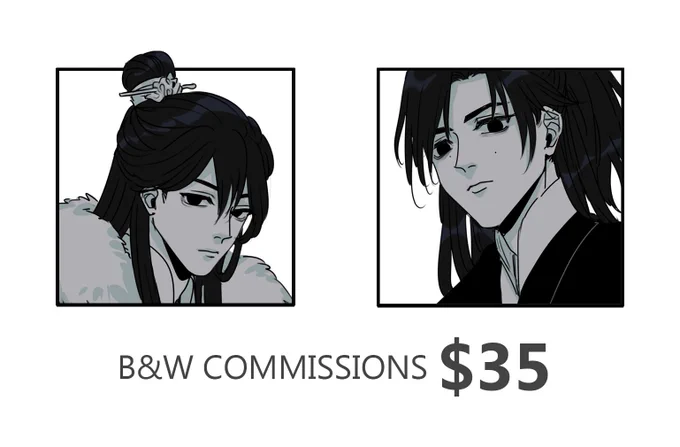 hihi opening some rush b&amp;w comms since I kind of really need some funds to cover house expenses 🥲

just dm me if you want a slot! 
you may pay via ko-fi (12 kofis) as well and just note your handle! 