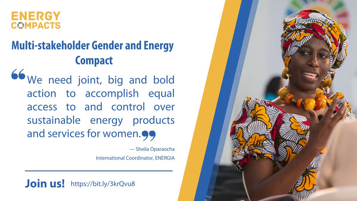 Gender equality and women’s empowerment are critical for advancing towards #SDGs and a just and inclusive sustainable energy transition. 🌿🔆

 What can be done to fast-track action for these goals? 

 Join the #GenderEnergyCompact coalition: un.org/en/energy-comp…