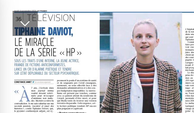 « Cette urgence, cette lecture politique rendent HP encore plus poignant et captivant ». Merci <a href="/constancejamet/">Constance Jamet</a> pour ce merveilleux papier à lire aujourd’hui dans le <a href="/Le_Figaro/">Le Figaro</a>. #TiphaineDaviot #HP_lasérie #psychiatrie <a href="/ocs/">Orcun S</a> @lincoln <a href="/S_SantaMertens/">Sarah Santamaria-Mertens</a> <a href="/camille_rosset/">Camille Rosset</a>