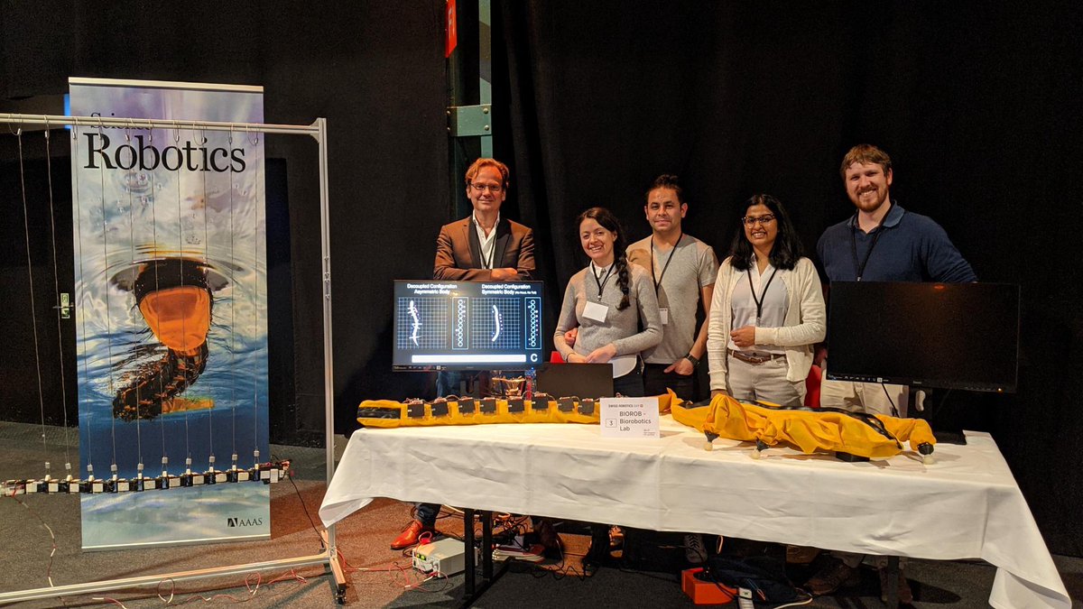 BIOROB_EPFL's tweet photo. Biorob had a vibrant booth at the very nice  @nccrrobotics
 Swiss Robotics Day in Zurich. Many thanks to Astha, Laura, Jonathan and Kamilo! https://t.co/SmZXBvNcri