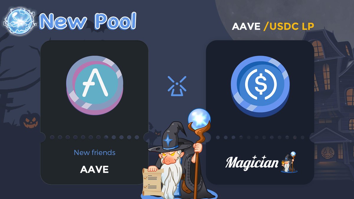 🧙🏻‍♂️ #Magician New Farm &amp; Trade Mining 

🪄 Stake $AAVE-USDC LP, Earn MBT

🪄 Trade AAVE-USDC, Earn $MBT

⏳ Go live at 11 AM UTC, Nov 5

magicianmetaverse.com/#/farms

<a href="/AaveAave/">Aave Protocol</a> <a href="/0xPolygon/">Polygon | POL</a> #Polygon