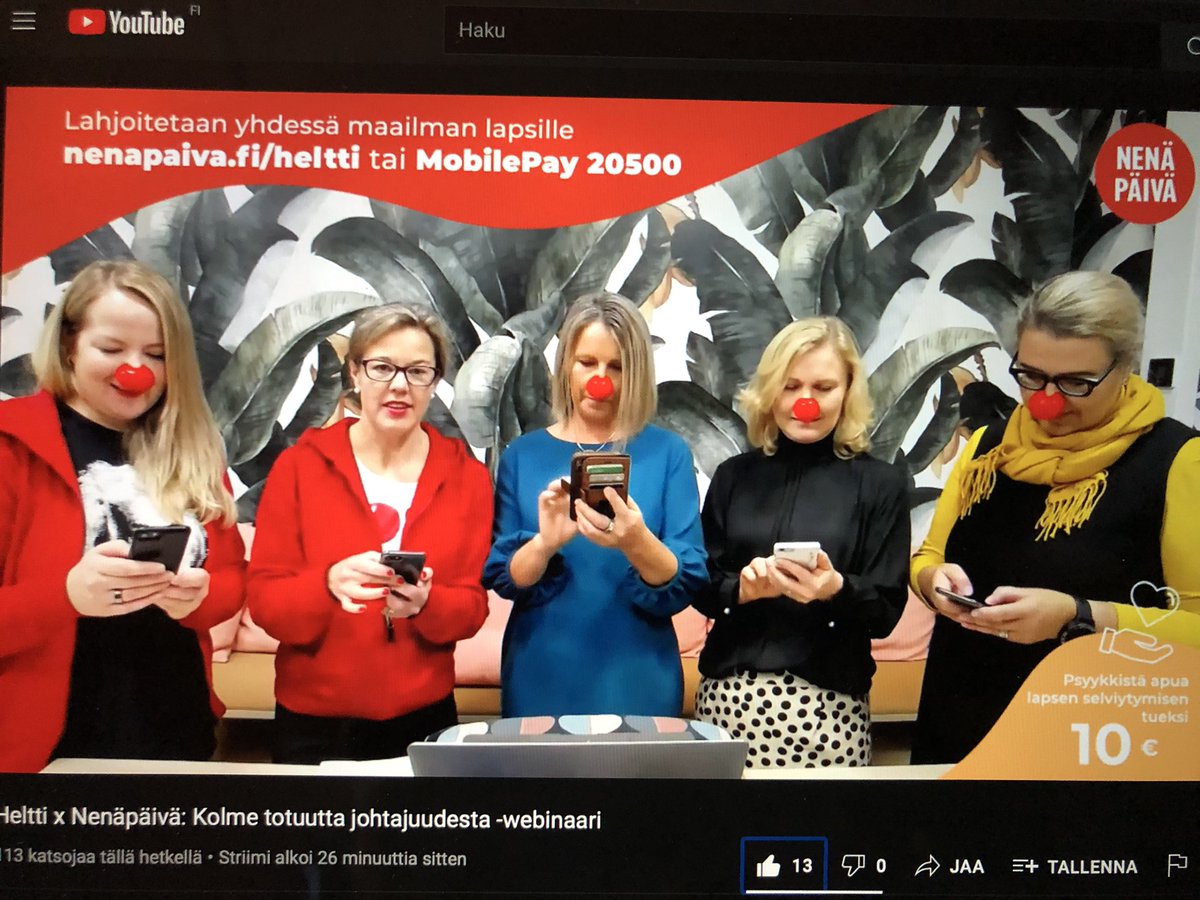 tilapit's tweet photo. Näin lahjoittavat helttiäiset Nenäpäivä-keräykseen. Lahjoita sinäkin! @Nenapaiva_FI @HelttiHealthy https://t.co/13xzWLDlzw