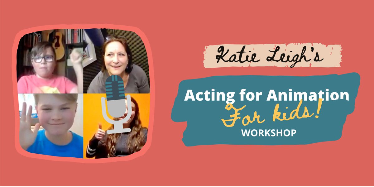 KatieLeighVO's tweet photo. 🗣️Calling all KIDS! My Acting for #Animation For Kids workshop is coming up on Saturday, November 13.  (Psst… it’s only offered a few times every year, so don’t miss out!) Click here for your 🎟️: https://t.co/Ym3aVMQhd6 #voiceacting #actingworkshop  #voicetalent #actingforkids https://t.co/P1rjfm0szD