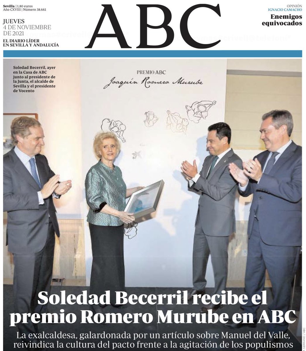 jlsanzalcalde's tweet photo. Soledad Becerril es un referente político que encarna los valores de la responsabilidad, la concordia y la altura de miras. Y un ejemplo de alcaldesa recordada y valorada por muchos sevillanos debido a su gran labor al frente del Ayuntamiento. ¡Enhorabuena! 👏🏻 https://t.co/ou6hB9IMFg