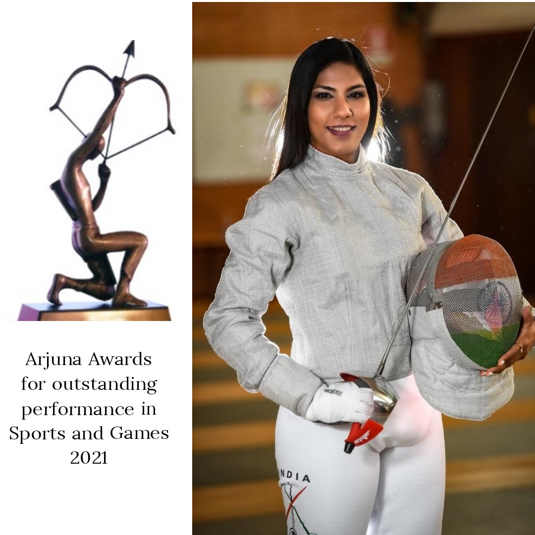 IamBhavaniDevi's tweet photo. First Fencing Player to receive Prestigious Arjuna Award &amp; Only TN Sport Player to represent 2021 National Podium. I'M honored &amp; My Salutation &amp; Thanks to everyone who helped me to come this level, I decided to dedicate My Arjuna Award achievement to Army Soldiers 🇮🇳🙏
Jai Hind. https://t.co/XtHre6hJZo