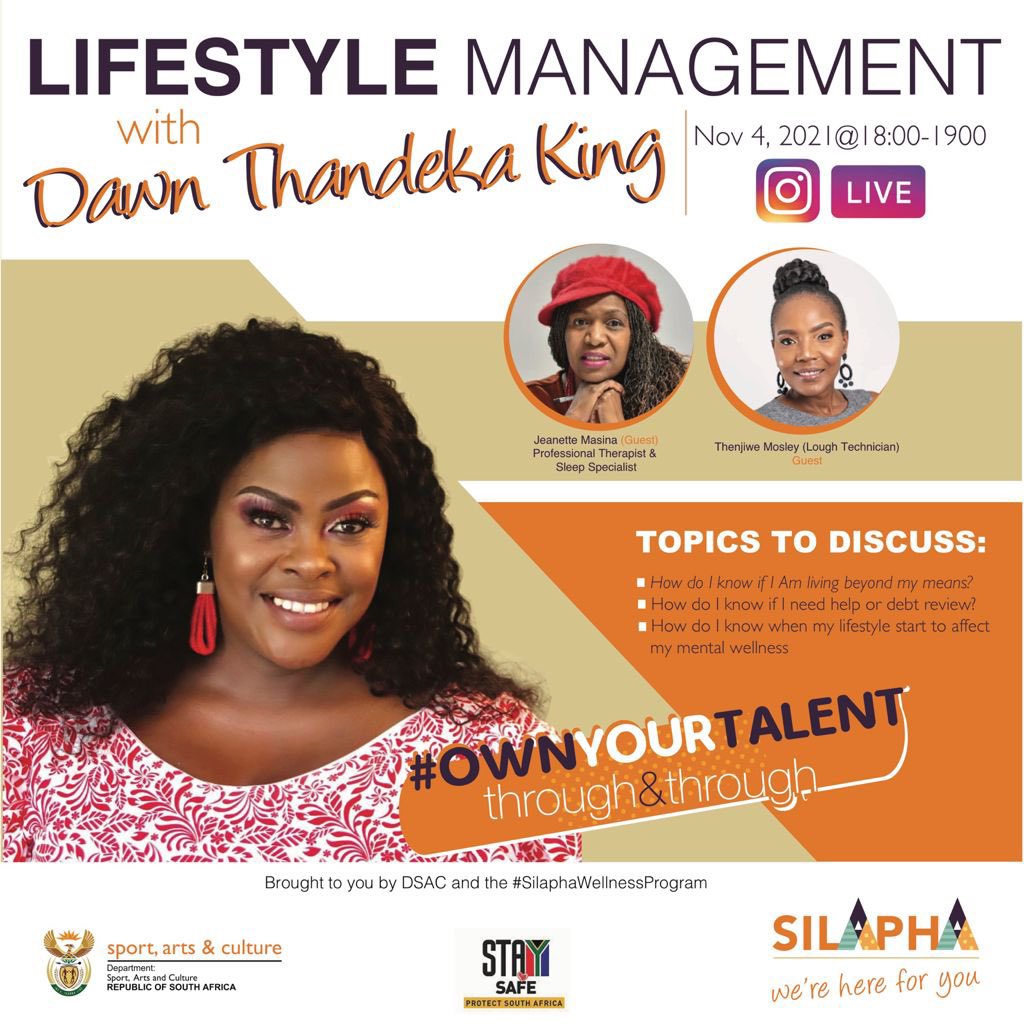 Please join me tonight on Instagram live at 18:00 With <a href="/thenjiwecomedy/">Thenjiwe Comedy</a> and @portiamodise 
@Silapha_ <a href="/SportArtsCultur/">Department of Sport, Arts and Culture</a>