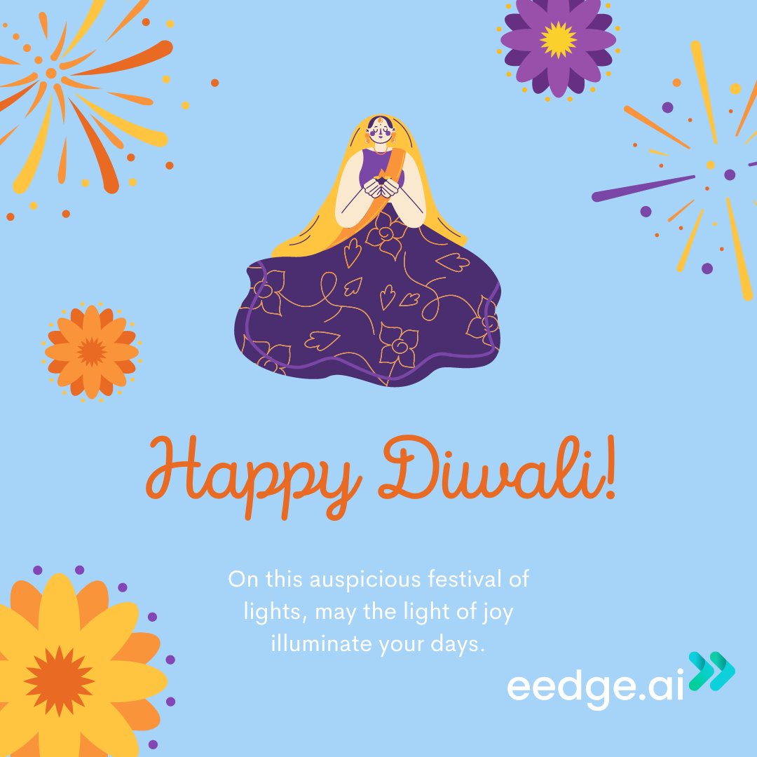 eedgeai's tweet photo. May the lamps of Diwali illuminate your life, may the colors of rangoli usher in happiness, may the delicious Diwali desserts add sweetness to your life, and may Goddess Lakshami shower you with all that you have wished for and a happy career!

#eedgeai #diwali2021 #career https://t.co/GXHzE8HNNN
