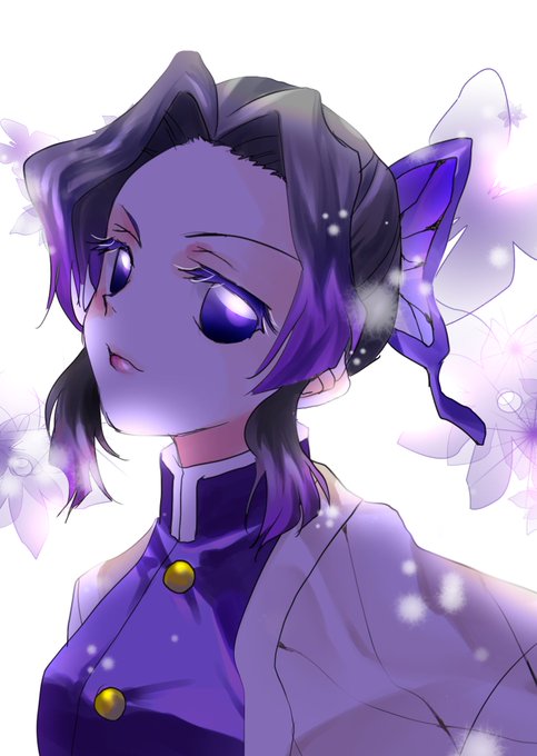 AMOうさぎさんがTwitterに投稿した胡蝶しのぶ(鬼滅の刃)のイラスト。