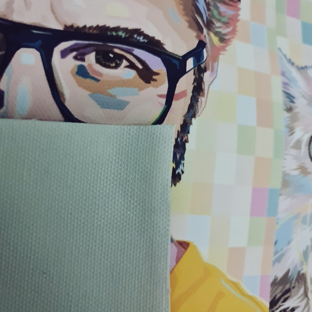 MeowGodArt's tweet photo. Printed on canvas that can stretch over a wooden frame. https://t.co/34ku7krXgh