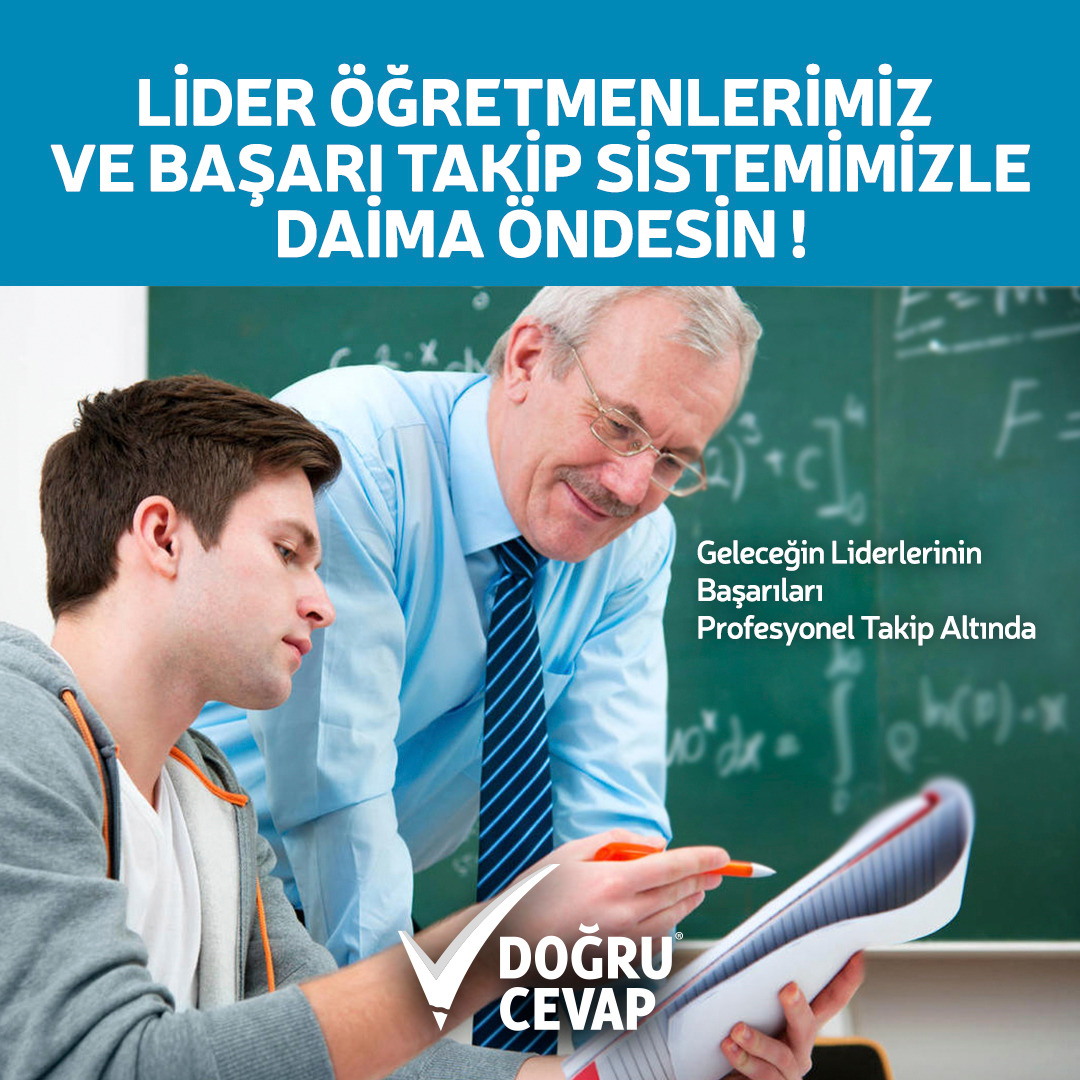 DogruKurs's tweet photo. "Lider Öğretmenlerimizle 
öğrencilerimizin başarılarına yön veriyor,
Başarı Takip Sistemimizle 
öğrenme süreçlerini sistemli ve verimli hale getiriyoruz."
#DoğruCevap #Doğrucevapiyigelecek #Lider #Öğretmen #başarı https://t.co/CUfYOnlqCM