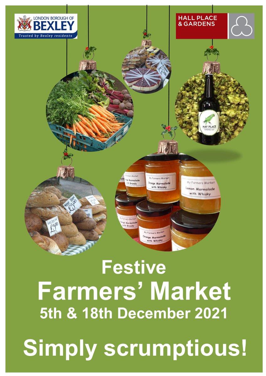 Ho Ho Ho don't forget we have the Farmers' Market here at Hall Place on 5 &amp; 18 December 2021. Jot it down in your diaries for fab food and treats for the festive season. #Christmas2021 <a href="/mfarmersmarket/">mfarmersmarket</a> <a href="/whatsoninbexley/">LB Bexley</a> <a href="/dartfordliving/">Dartford Living</a>