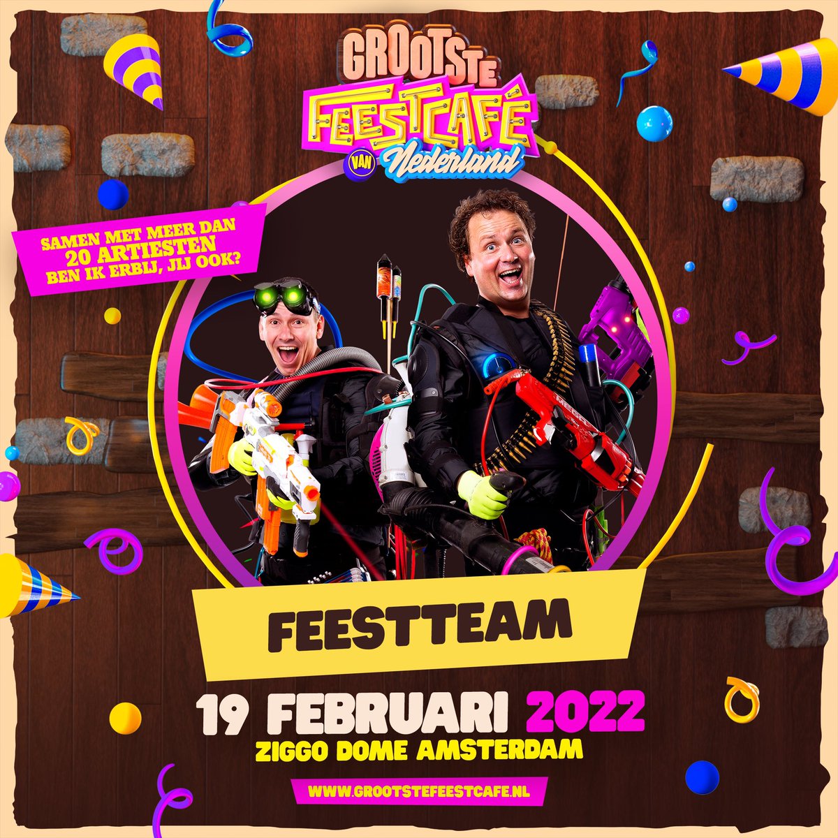 TROTS! Op 19 febr. gaan we voor de 2de keer samen met MOJO concerts de Ziggo Dome omtoveren tot het Grootste Feestcafé van Nederland. Met meer dan 20 artiesten mag je dit feest niet missen! Kijk voor info &amp; tickets op: GROOTSTEFEESTCAFE.nl <a href="/mojoconcerts/">MOJO</a> <a href="/ZiggoDome/">Ziggo Dome</a>