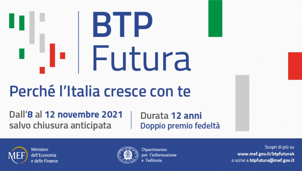 Banca Akros è tra i co-dealer della quarta emissione del #BTPFutura: da lunedì 8 a venerdì 12 novembre 2021. Per info e dettagli bit.ly/2Q4sMDN #BTPfutura #retail #italia #MEF #TitolidiStato