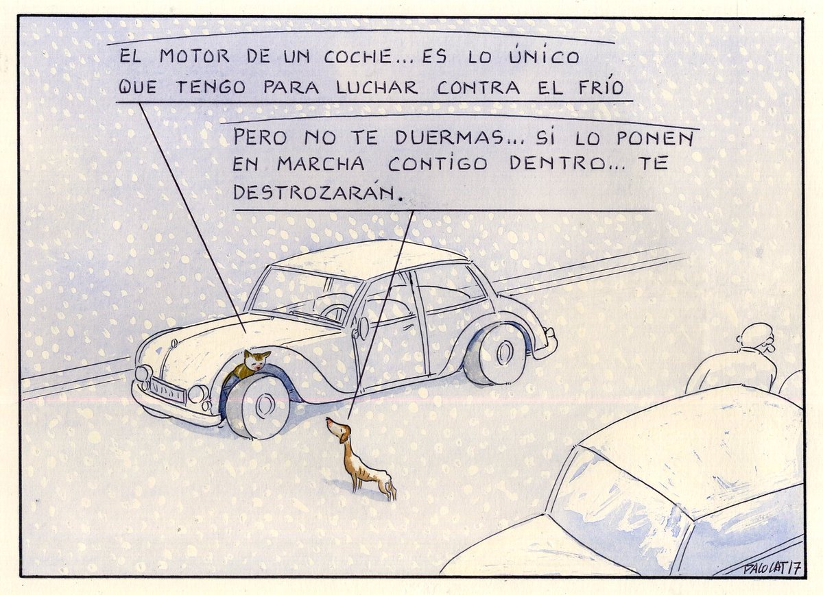pacocatt's tweet photo. Mi viñeta de hoy jueves 4 de noviembre de 2021. Rem.
Importantísimo... a tener en cuenta constantemente. Unos golpes en el capó pueden salvar una vida. https://t.co/pHewTfOBnQ