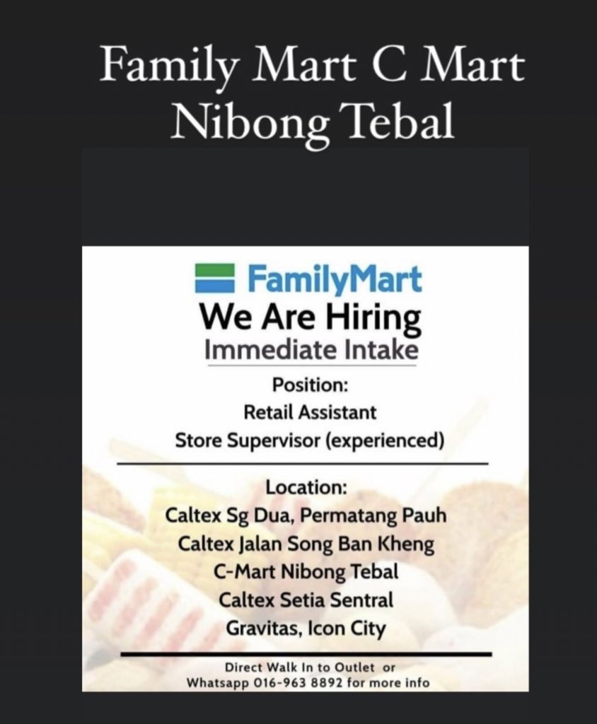 Twt_ParitBuntar's tweet photo. Family Mart akan dibuka. Lokasi Cmart Nibong Tebal. https://t.co/bd0VehXs1s