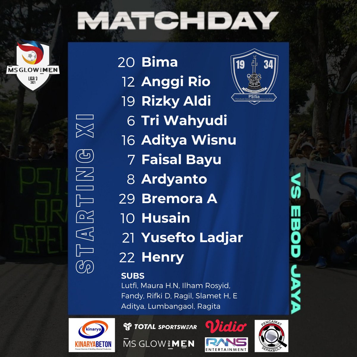 Sebelas pertama sore ini 💪💙