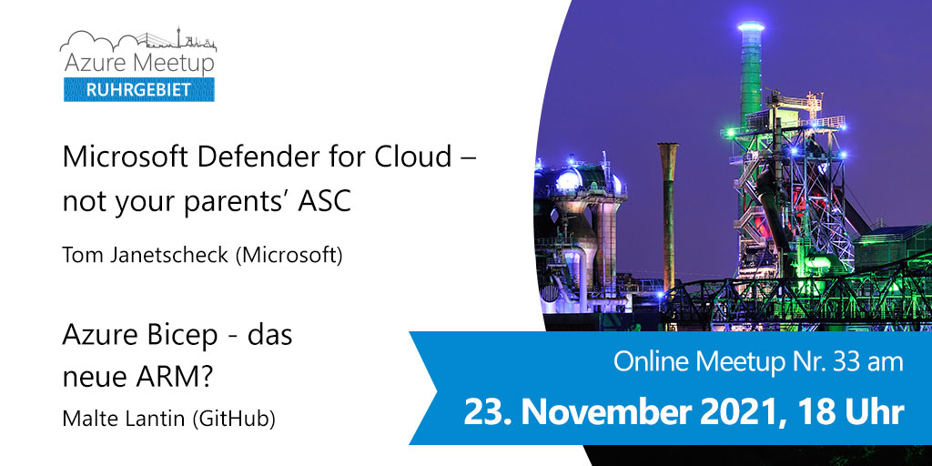 azureruhrgebiet's tweet photo. Heute erfahrt Ihr das Thema der zweiten Session unseres #AzureRuhrgebiet Meetups am 23.11.:
Microsoft Defender for #Cloud – not your parents’ ASC.😎
Tom Janetscheck (@azureandbeyond) wird von den Neuerungen der letzten Monate berichten.
Jetzt anmelden:
https://t.co/msXK88jbAW https://t.co/hA5eSPlgY2