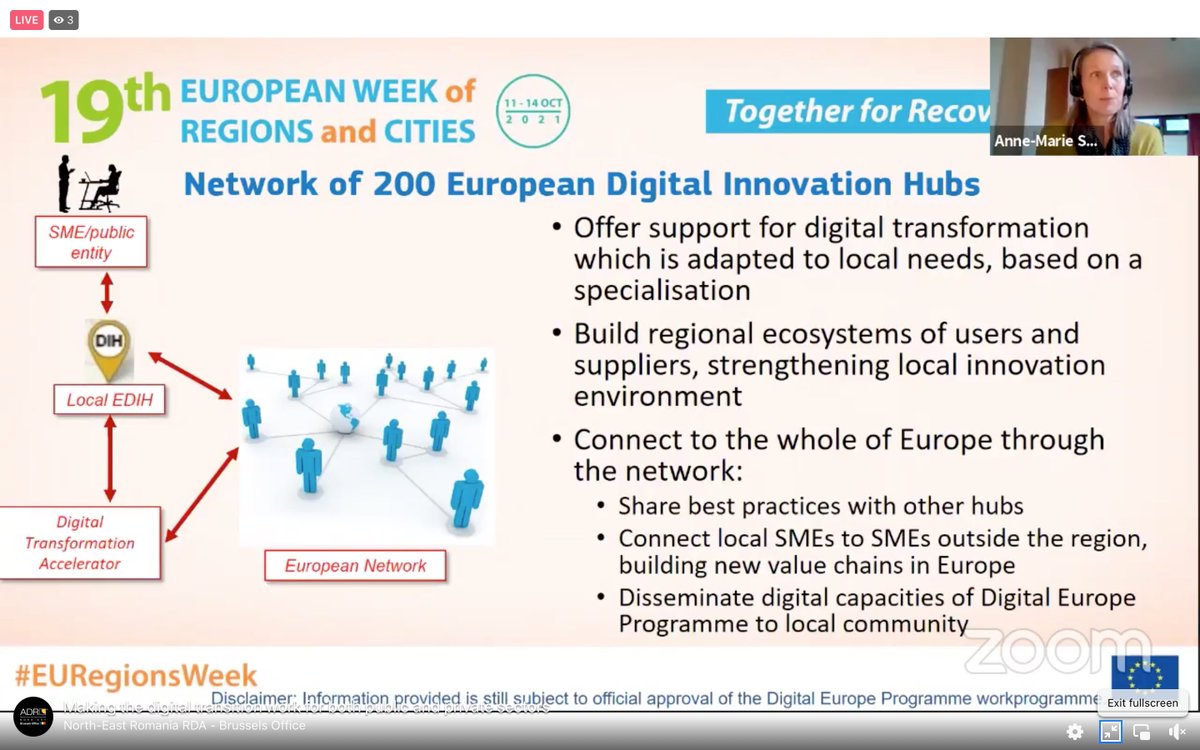NERDAbxl's tweet photo. And it's 🔛! @AnneMarieSassen starts our talk on #DigitalTransition today! 

Tune in to learn more about the #DigitalDecade and #DigitalInnovationHubs 👉 https://t.co/L7k8aCMrel! 

#EURegionsWeek https://t.co/pjWLkuiRUh