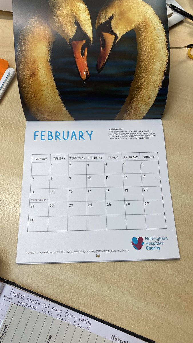 HaywardHouseNUH's tweet photo. We are currently selling calendars in memory of our special friend and colleague Noel. Noel was a keen photographer in his spare time and the calendar is made up of a selection of Noel’s wildlife photos he had taken all proceeds will go towards Hayward house Calendars are £10 https://t.co/AnbhdJ9f1D
