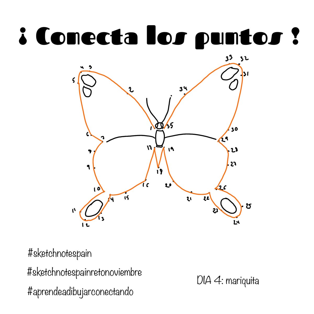 Buenos días !! Día 4 del #reto #sketchnotespain #sketchnotespainretonoviembre #aprendeadibujarconectando hoy toca #mariposa os animáis a imprimirlas y a hacerlas?