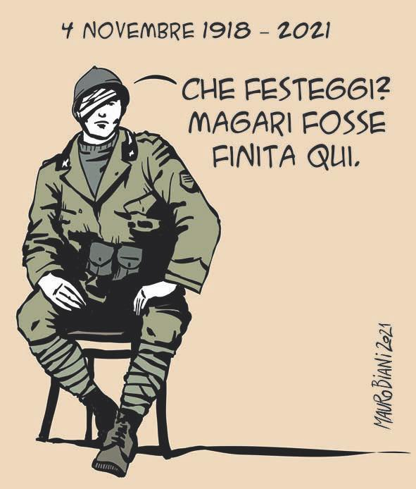 'What's there to celebrate?
If only it had ended there.'
'4th November 1918-2021', by Italian cartoon artist 
@maurobiani.
#grandeguerra #4novembre #1GM #WW1 
#LestWeForget  #forzearmate #MiliteIgnoto