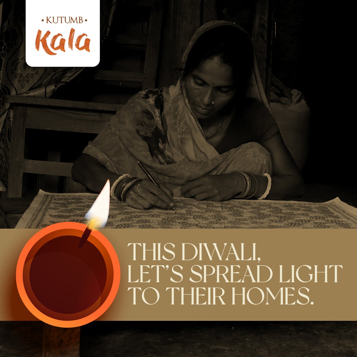 KutumbK's tweet photo. At #KutumbKala, we make every effort to create sustainable livelihoods for struggling folk and tribal artists. This Diwali, we invite you to join us in this endeavour. Every time you show faith in us, you show faith in them. Spread the smile. Shop now at https://t.co/ZWKhwmL0eC https://t.co/eLoZP8qNBm