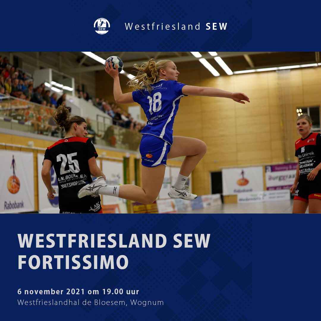 Weer een thuiswedstrijd! 🤩

🤾‍♀️ Westfriesland SEW - Fortissimo 
📅 Zaterdag 6 november
📍 De Westfrieslandhal te Wognum
👉 wfsew.nl/tickets

Tot zaterdag!
💙💙💙