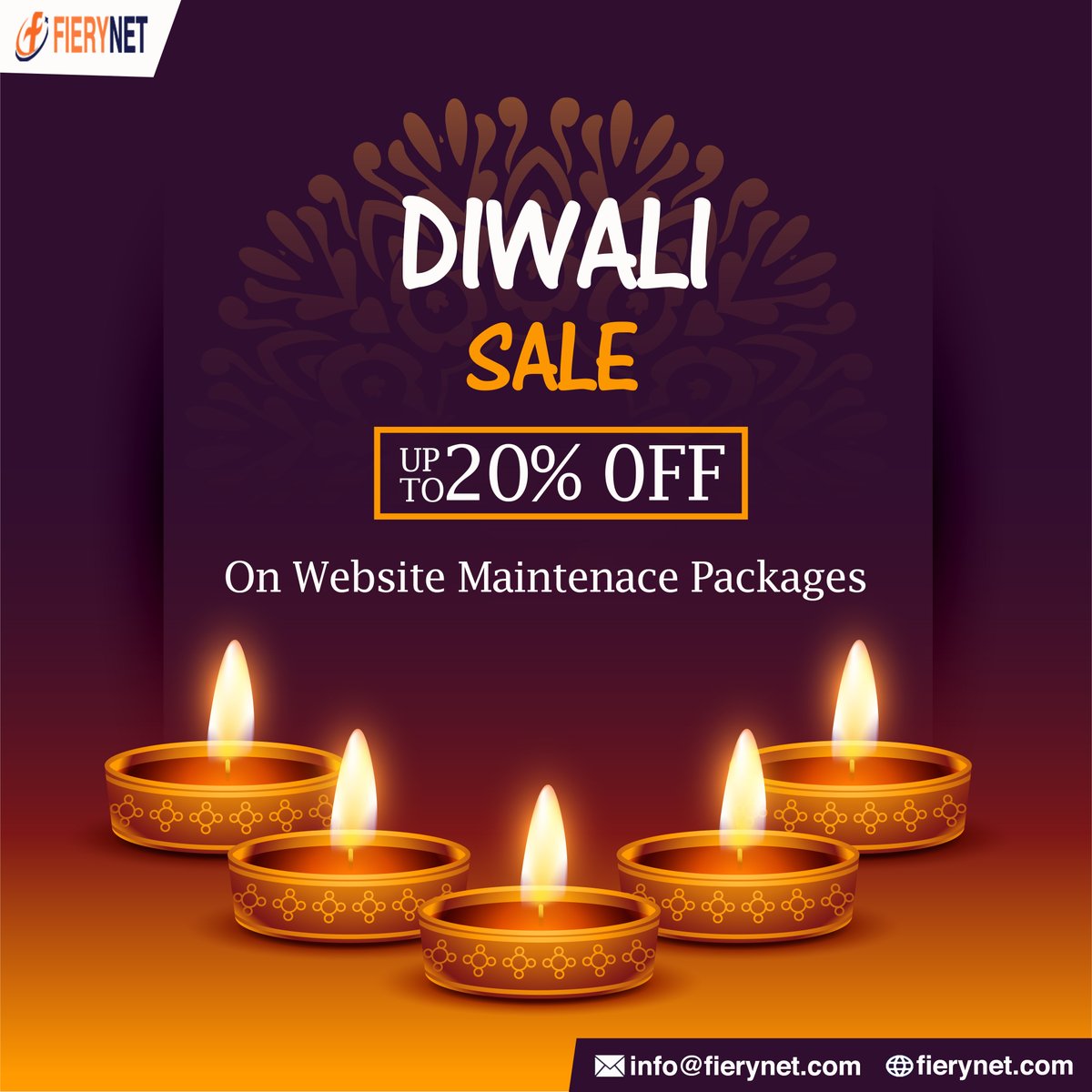 fierynet's tweet photo. Enjoy🪔Diwali💥Sale UpTo 20% OFF on
👩‍💻Website Maintenace Packages with Content Updates, Speed, Backup, Plugins, SSL, CDN &amp; more..

Contact: 
📨 info@fierynet.com
🌐 https://t.co/bQ8JqivA74

#DiwaliSale #DiwaliOffers #WebsiteDevelopmentCompany #WebsiteMaintenanceServices #Fierynet https://t.co/0opd8N61hJ