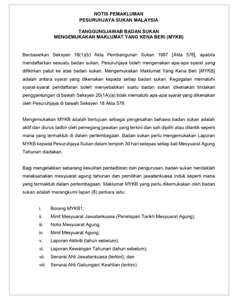 Pejabat Pesuruhjaya Sukan Malaysia (@PejabatSukan) / Twitter