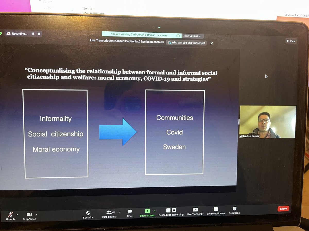 Savage_aus's tweet photo. @MarkusKetola and @JONordensvard on informality and welfare state #ASPC21 @SPRC_UNSW @stefankuehner @lingnanuni https://t.co/ocuduvq1x6
