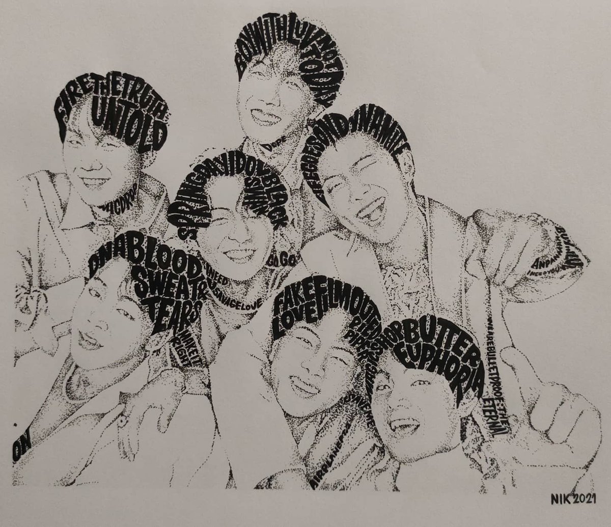 hi BTS armys..before my son leave this world he manage to make this text art of your idols for all of you. I just want to ask for some financial help for his hospital bill. Hope you can help us. Nik Ignacio's mother.