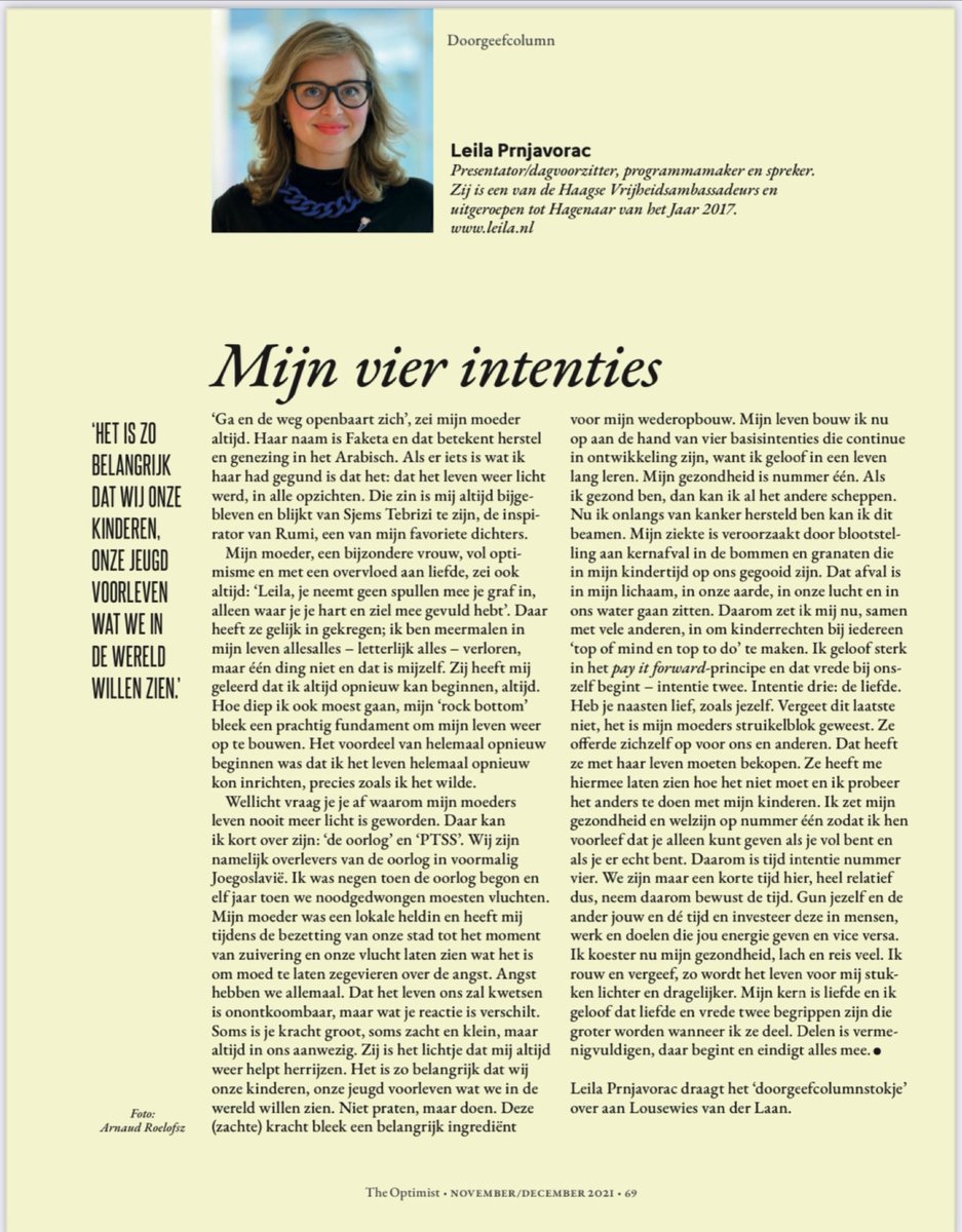 Leila Prnjavorac (@leilaprnjavorac) on Twitter photo #Column <a href="/TheOptimistNL/">The Optimist NL</a> Thema #Altruïsme. Ik schreef over haar die mijn eerste wereld was die ik hier op aarde bewoonde! Die mij leerde wat onvoorwaardelijke liefde en geven is, die mij maakte en hiep vormen tot de vrouw die ik nu ben, mijn mama Faketa. #RahmetjojDuši
#optimist #Column <a href="/TheOptimistNL/">The Optimist NL</a> Thema #Altruïsme. Ik schreef over haar die mijn eerste wereld was die ik hier op aarde bewoonde! Die mij leerde wat onvoorwaardelijke liefde en geven is, die mij maakte en hiep vormen tot de vrouw die ik nu ben, mijn mama Faketa. #RahmetjojDuši
#optimist