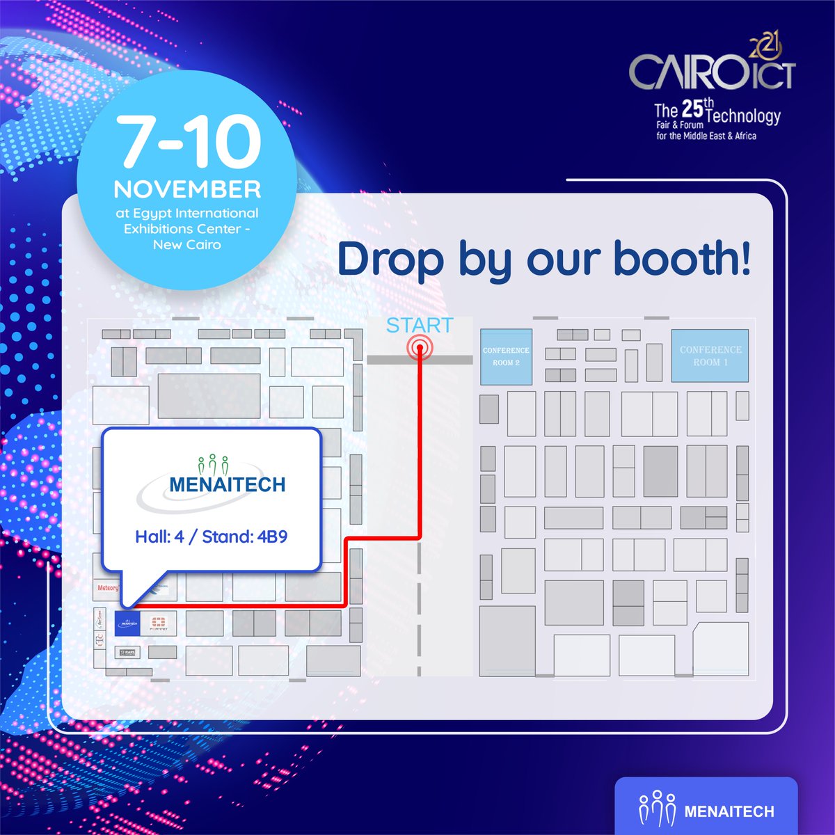 menaitech's tweet photo. Visit our booth &amp; join us for a chat at Cairo ICT 2021 exhibition.
See you at: 
Hall 4 / Stand 4B9
#CairoICT #The_Digital_Challenge https://t.co/ATLZZMXWGJ