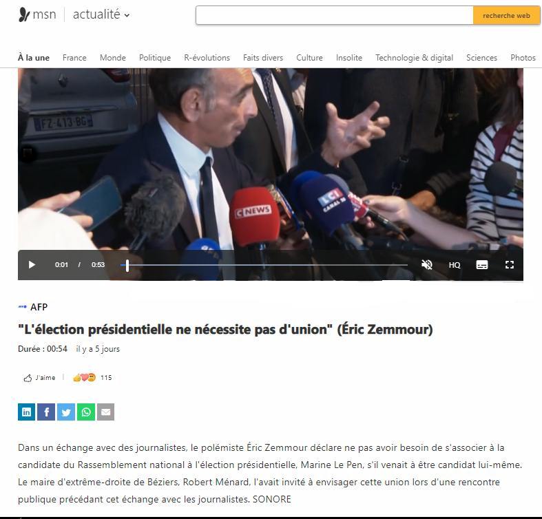 @patrick_edery @Gojard_Frederic Un jour où l'autre, zemmour devra mettre son orgueil de côté et accepter de rencontrer MARINE. Pour l'instant on en est loin.