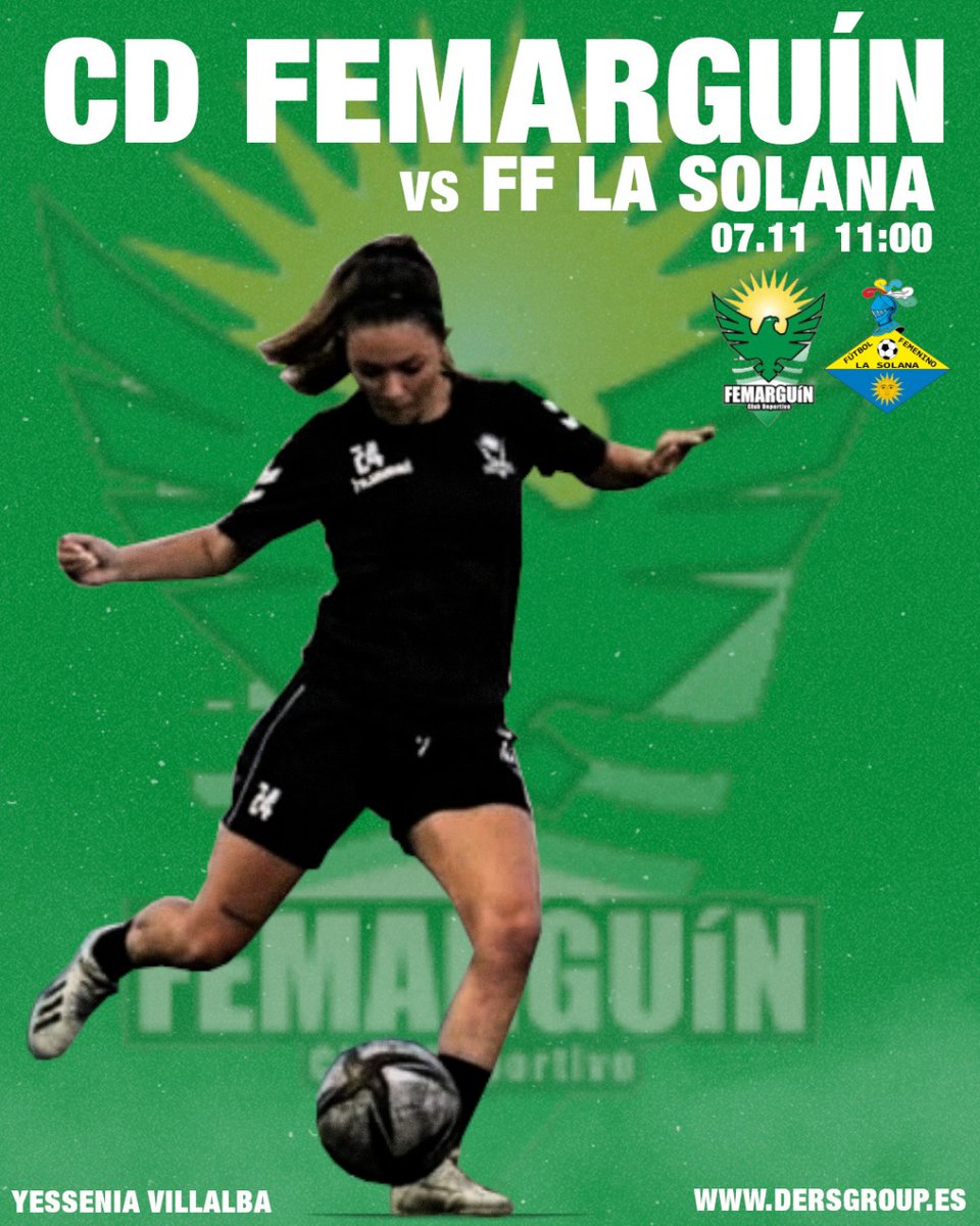 #MATCHDAY  <a href="/Yeseniiia02/">Yesenia Villalba Ranchal</a>

<a href="/CDFEMARGUIN/">C.D. Femarguín SPAR Gran Canaria</a> 🆚️ <a href="/fflasolana/">Quesos La Casota FF La Solana🧀</a>

🏆 @RetoIberdrola_
🗓 7/11/2021
🕔 11:00h

<a href="/Dersgroup/">Dersgroup</a>

#letsgo #Dersgroup #seguimos #trabajando #familia #futbol #pasión #compromiso #friends #caminamosjuntos #muchoanimo
#islaLaPalma