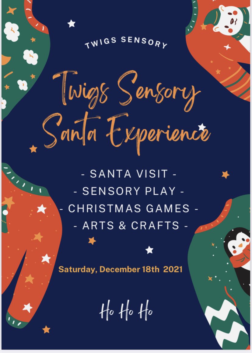 TwigsSensory's tweet photo. Our Twigs Sensory Santa Experience returns on Saturday 18th December for children aged 4 -14. 

We will be holding 2 separate Santa Experiences which will run for 1hr 30min each and will consist of sensory play, arts and crafts, Christmas games and a visit from Santa. 🎅🏻 https://t.co/Jnn6ladJ17