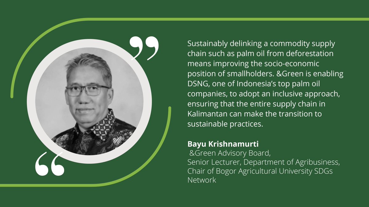 AndgreenF's tweet photo. Sustainable agriculture is inclusive agriculture, says our Advisory Board member Mr. Bayu Krishnamurti. Want to know more about @AndgreenF 's investment in PT Dharma Satya Nusantara Tbk? See https://t.co/qETMkoAfkG 
#zerodeforestation #impactinvestment #inclusiveagriculture https://t.co/4C2i5TpJ6F