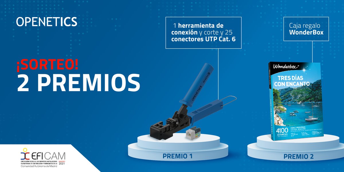 openetics's tweet photo. ¿Vas a visitar @Eficam? ¡Ven a vernos al stand 79 y participa en el sorteo de 2 fantásticos premios! 

Para participar, solo tienes que escanear el código QR que encontrarás en nuestro stand y dejar tus datos. 

¡Mucha suerte!

#OPENETICS #EFICAM2021 #telecomunicaciones https://t.co/0AK02yek2w