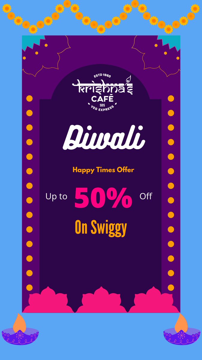 KrishnasCafe's tweet photo. Wishing You and Your Family Members a very Happy Diwali and Prosperous New Year! 

We welcome to share food with us on this festive day. Check our Happy Times offer on @swiggy_in 

https://t.co/aRlvmWBbuK

#HappyDeepavali #happydiwali2021 #Diwali https://t.co/hGbReRFz8K