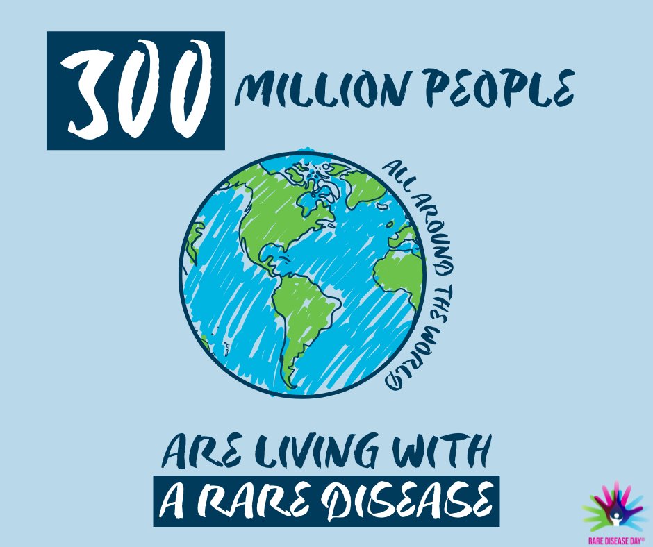 rarediseaseday's tweet photo. Did you know that there are over 300 million people living with a rare disease?

Each disease may only affect a handful of people, but altogether there is a huge community of people living with rare diseases all around the world.

#rarediseaseday https://t.co/bqiyDlJY0N