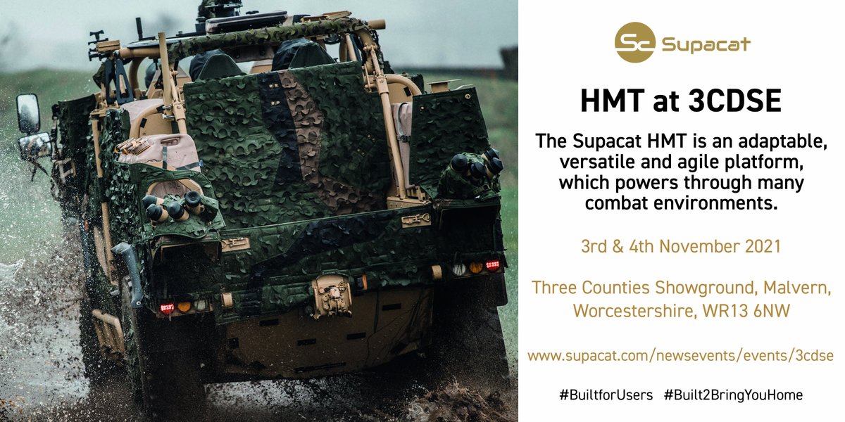 SupacatLtd's tweet photo. We are looking forward to the final day @3cdse. We hope you have discovered the latest HMT modifications, if not then please do come and see us, we are situated outside the main exhibition hall, we are with Exsel / @Saab
#BuiltForUsers #Built2BringYouHome
https://t.co/NLSXzYQRJb https://t.co/emf4cuoWUW