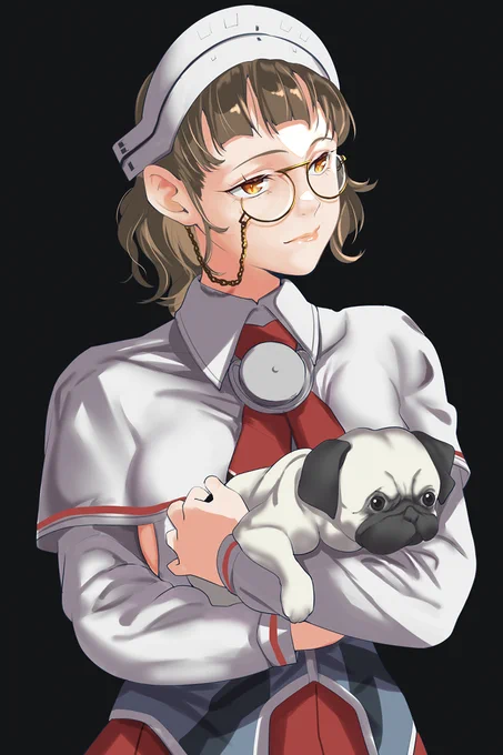 パグを抱く戦艦ローマ
コミッション絵です 