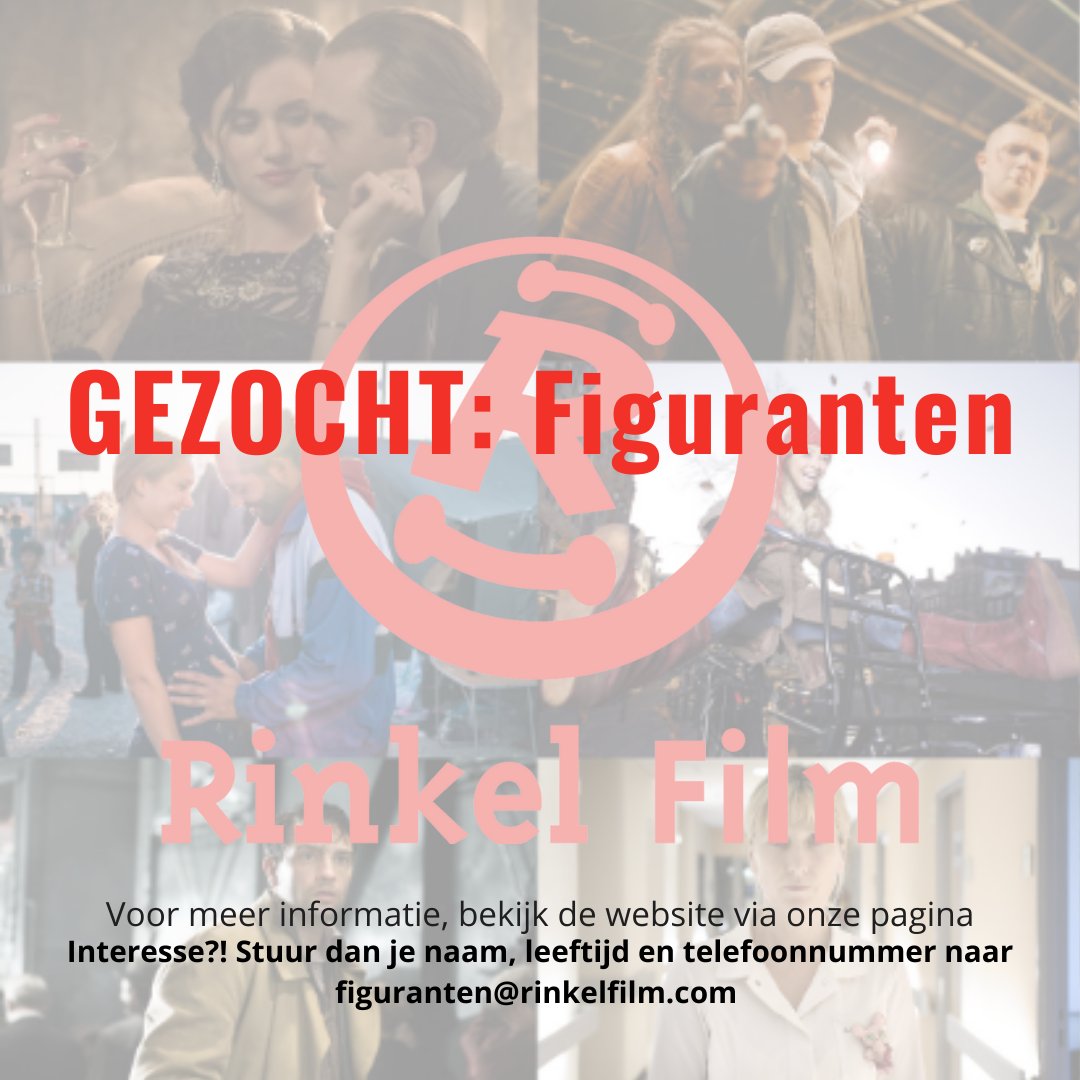 Altijd al ervaring willen opdoen op een grote filmset?!
Rinkel Film is op zoek naar figuranten van jong tot oud. De draaidag vindt plaats op 12 november bij Varkenoord Rotterdam.
Interesse?Mail dan je naam, leeftijd (minstens 12+) en telefoonnummer naar: figuranten@rinkelfilm.com