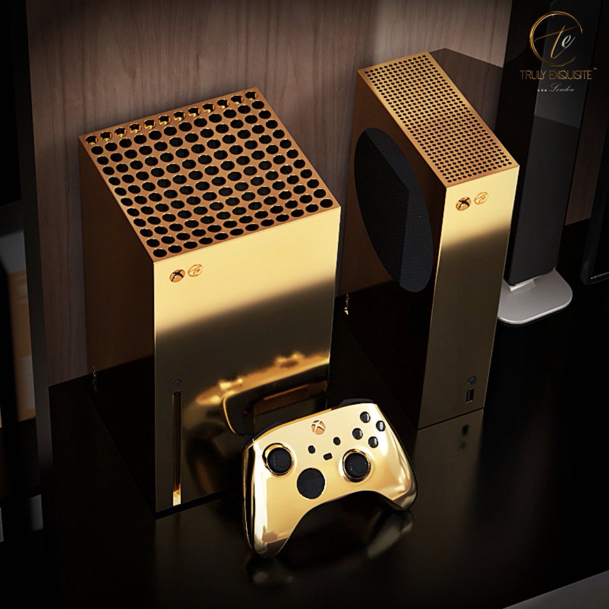 TrulyExquisite1's tweet photo. Some things just look better in 24K Gold.

Our limited edition 24K Gold X Box Series X &amp; S now available to buy.

https://t.co/zA4L0ZxIju https://t.co/iPt0z6RQPn